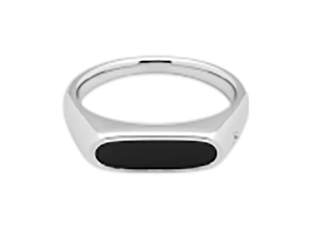 TOMWOOD Mario Ring Onyx "Silver"
