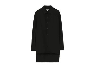 Yohji Yamamoto Pour Homme CHAIN STITCH BROAD FRONT BACK UNEVEN BLOUSE "Black"