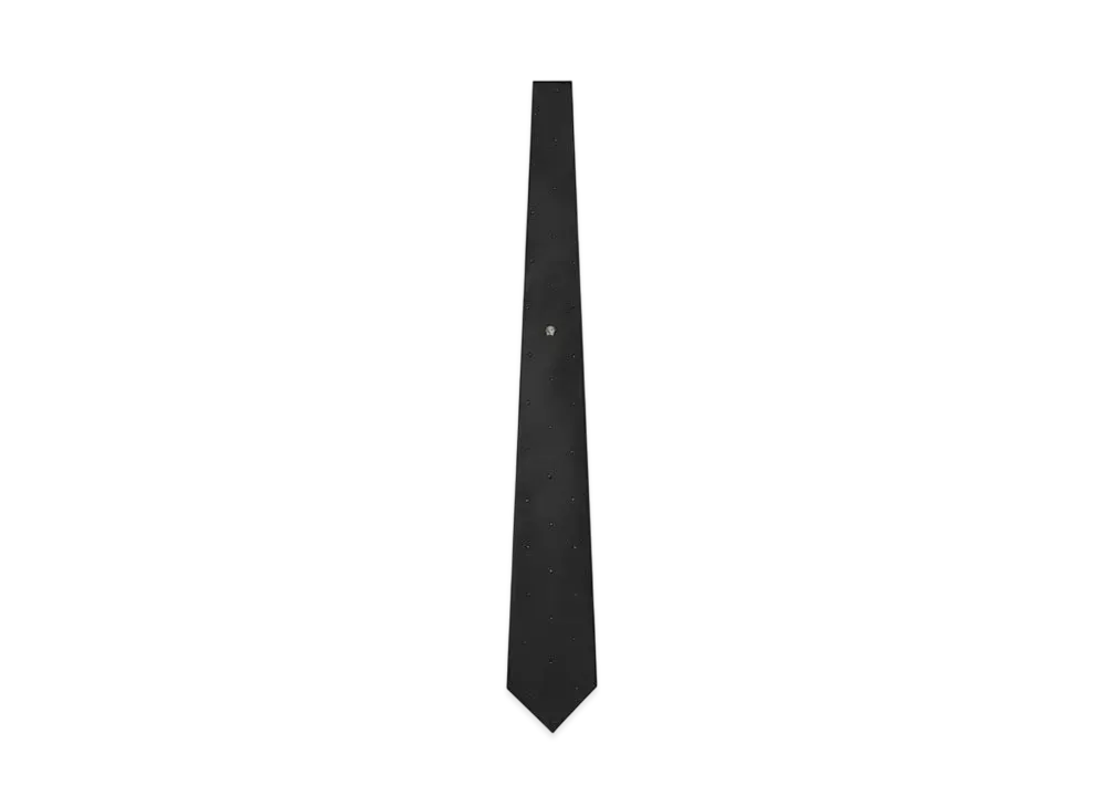 Versace Crystal Medusa Silk Tie "Black"