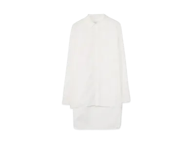 Yohji Yamamoto Pour Homme CHAIN STITCH BROAD FRONT BACK UNEVEN BLOUSE "White"