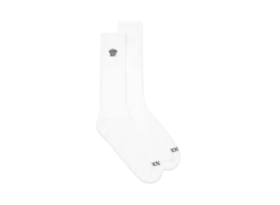 Versace Embroidered Medusa Ribbed Socks "Black/White"
