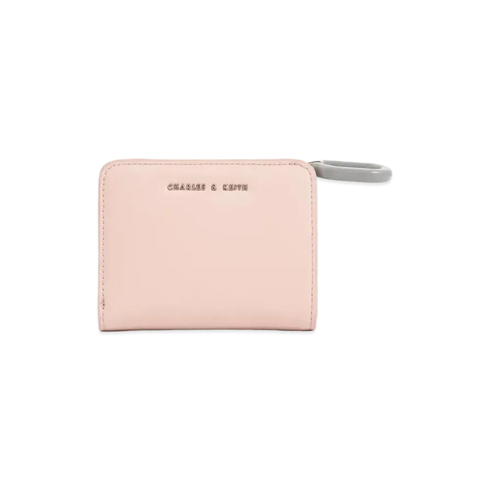 CHARLES & KEITH Oval Key Chain Ship Wallet "Pink"