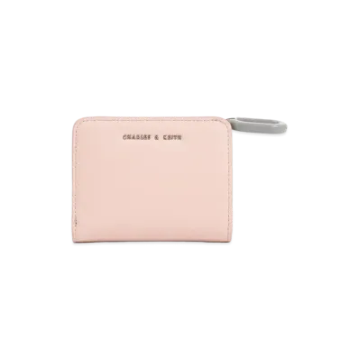 CHARLES & KEITH Oval Key Chain Ship Wallet "Pink"