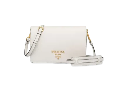 PRADA Leather Shoulder Bag "White"
