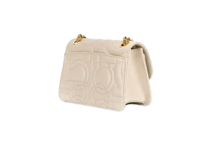 Salvatore Ferragamo Quilted Gancini Flap Bag (L) "Peony"