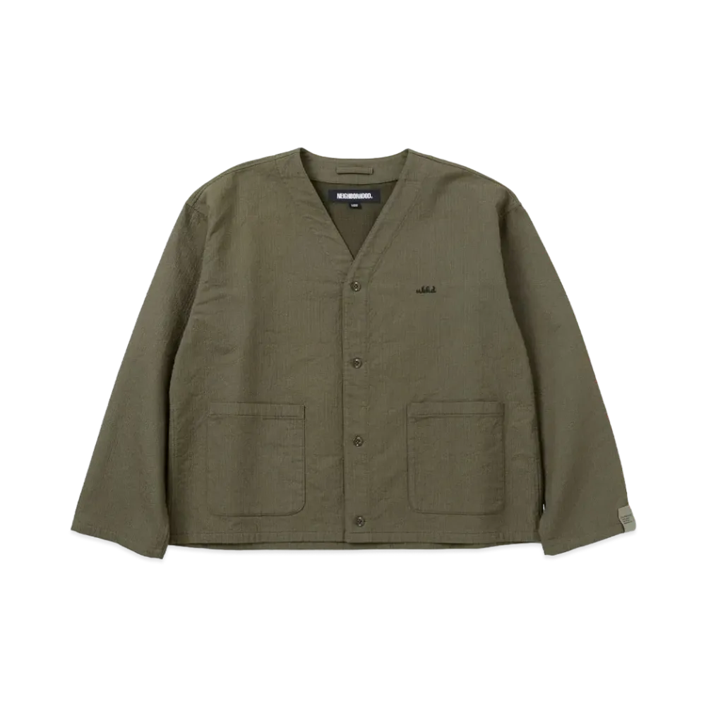 NEIGHBORHOOD No Collar Shirt LS "Olive Drab"