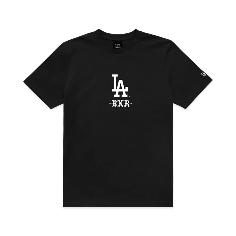 BORN X RAISED x NEW ERA x Dodgers Trademark Tee "Black"