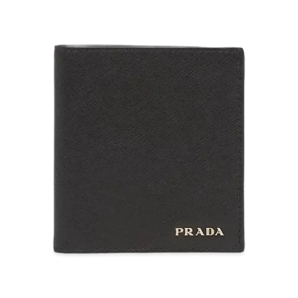 PRADA Saffiano Leather Wallet "Black"