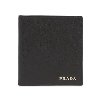 PRADA Saffiano Leather Wallet "Black"