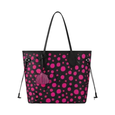 Louis Vuitton x Yayoi Kusama Neverfull MM Monogram Empreinte Leather Infinity Dots "Noir/Fuchsia"