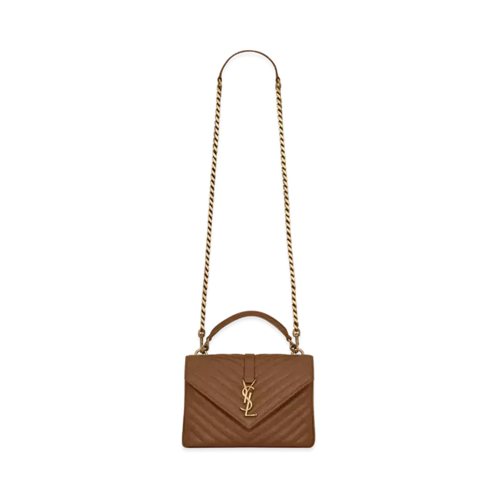 Saint Laurent College Medium In Quilted Leather "Brick"