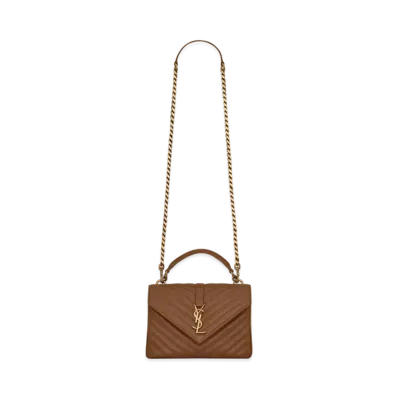 Saint Laurent College Medium In Quilted Leather "Brick"