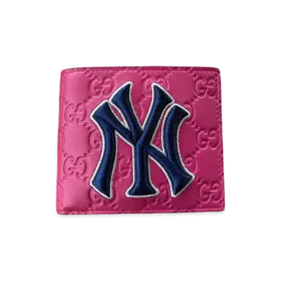 GUCCI x NY Yankees Guccissima Wallet "Pink"