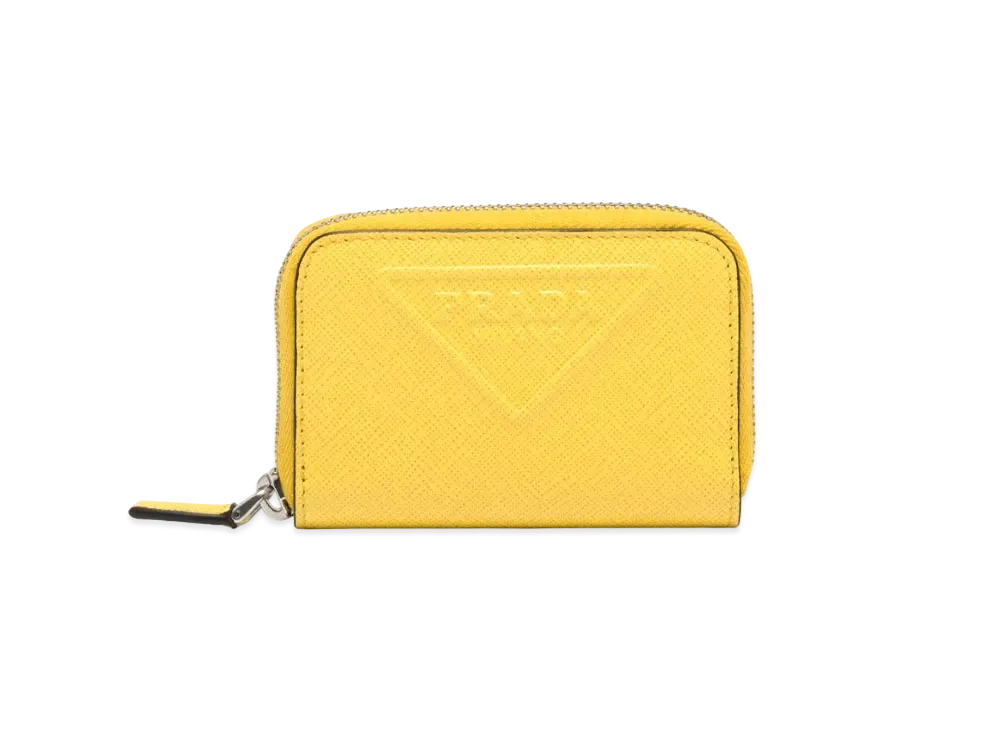 PRADA Saffiano Leather Coin Case "Yellow"