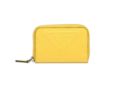 PRADA Saffiano Leather Coin Case "Yellow"