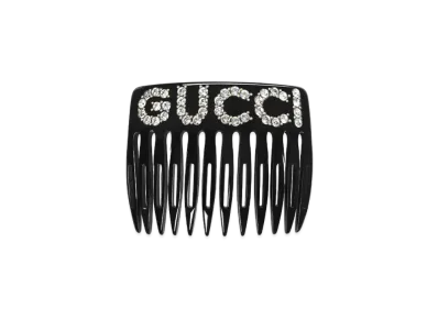 GUCCI Crystal Gucci Hair Comb "Black"
