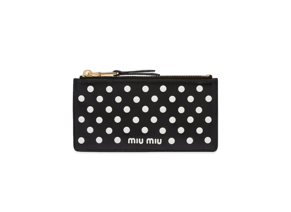 MIU MIU Nappa Leather Pouch Wallet "Black/White"