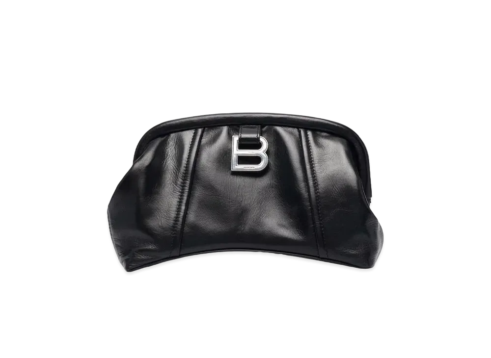 BALENCIAGA Editor XS Clutch In Papier Calfskin "Black"