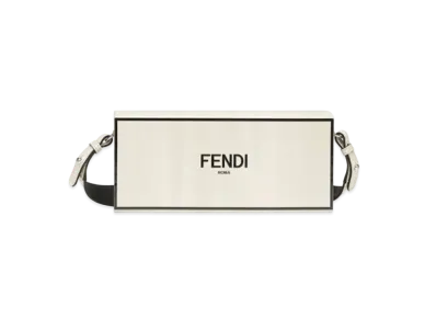 FENDI Horizontal Box Leather Bag "White"