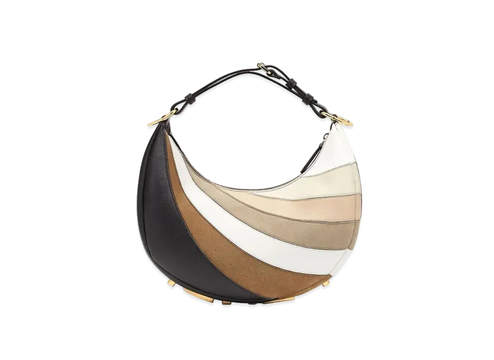 FENDI Fendigraphy Small Leather Bag & Brown Inlay "Brown"