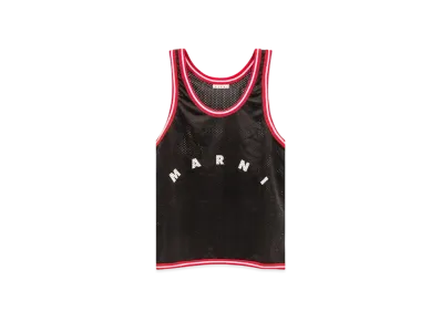 Marni Black Basket Tank Top Shopping Bag In Tech Fabric "Black"