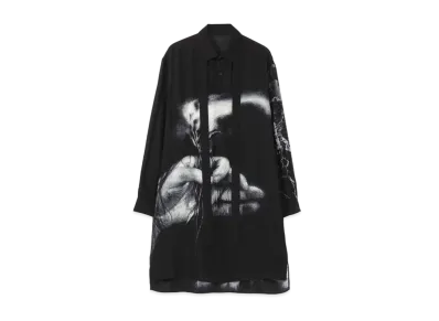 Yohji Yamamoto Pour Homme JAMES JEAN TRACH+ORIGINAL PRINT DESIGNED COLLAR BLOUSE "Black"