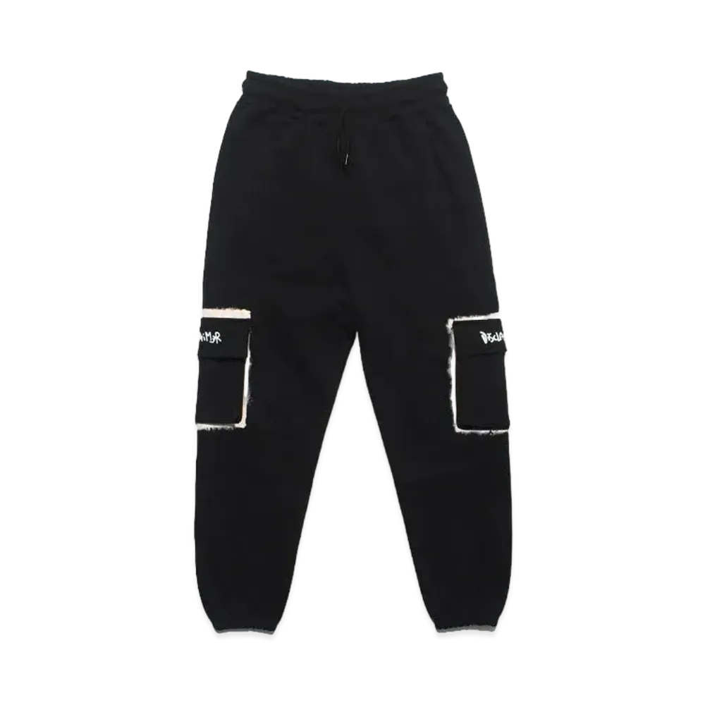 DISCLAIMER PANTALONR UOMO IN FELPA "NERO"