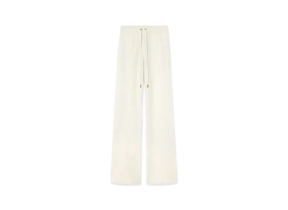 Versace Wool-Blend Flared Towel Pants "White"