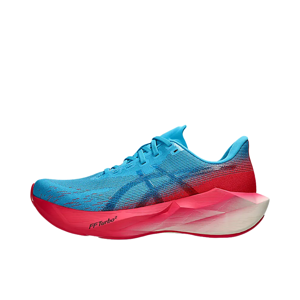 Distance × Asics Novablast 6 "Digital Aqua/Pixel Pink"
