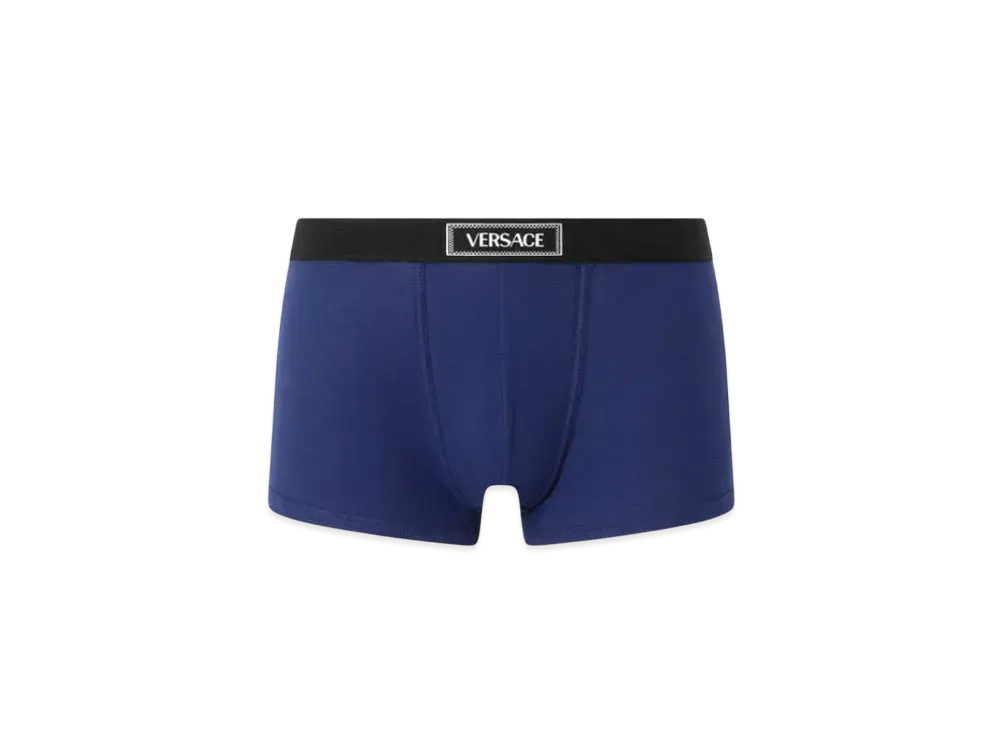 ヴェルサーチェ リブ トランクス 90s ヴィンテージ ロゴ "ブルー" 1014037-1A09410_1UL40