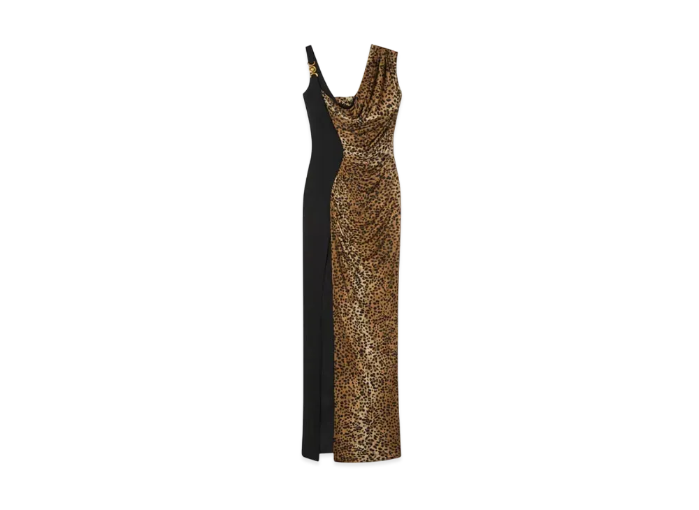 Versace Leopard Medusa '95 Draped Gown "Animalier"