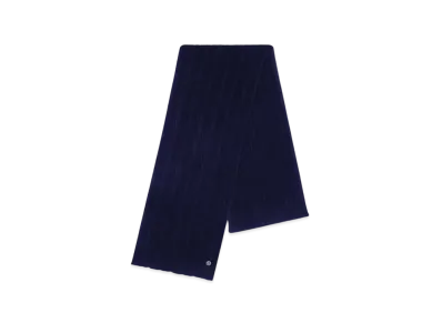 Versace Medusa Ribbed Knit Scarf "Blue"