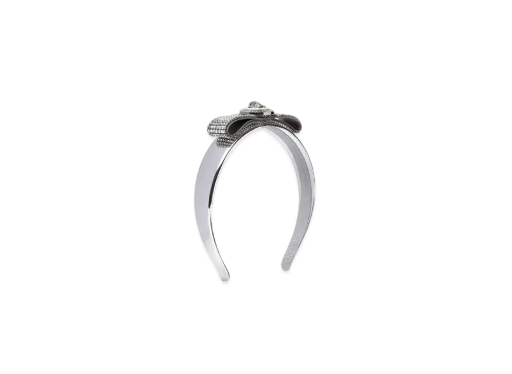 Versace Metal Mesh Gianni Ribbon Headband "Silver"