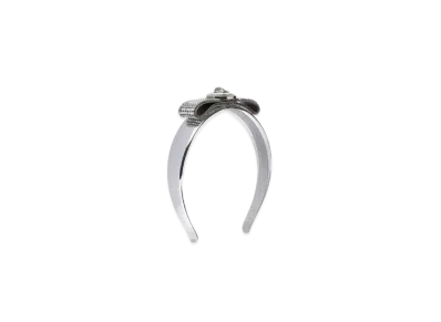 Versace Metal Mesh Gianni Ribbon Headband "Silver"