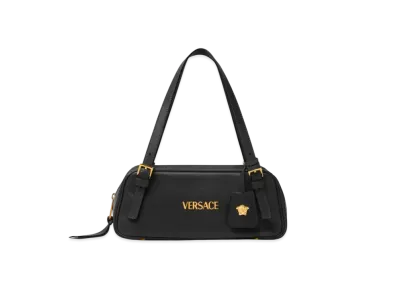 Versace Tag Bowling Shoulder Bag "Black/Gold"