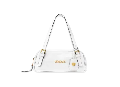 Versace Tag Bowling Shoulder Bag "White"