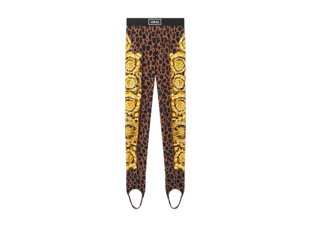 Versace Wild Barocco Stirrup Leggings "Animalier"