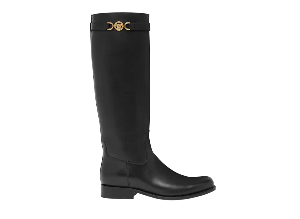 Versace Women's Medusa '95 Knee-High Boots "Black/Gold"