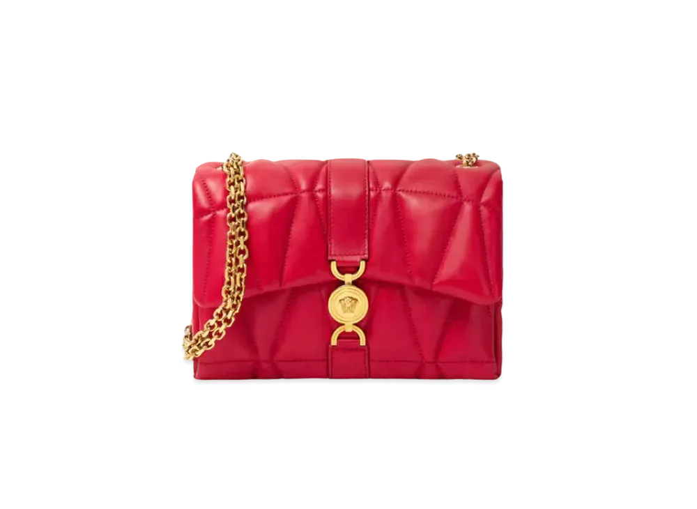 Versace Kleio Quilted Shoulder Bag "Red"
