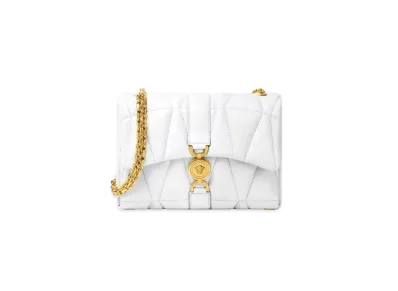 Versace Kleio Quilted Shoulder Bag "White"