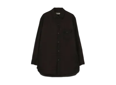 Yohji Yamamoto Pour Homme CELLULOSE GARMENT DYE LAWN TRIPLE COLLAR BLOUSE "Black"