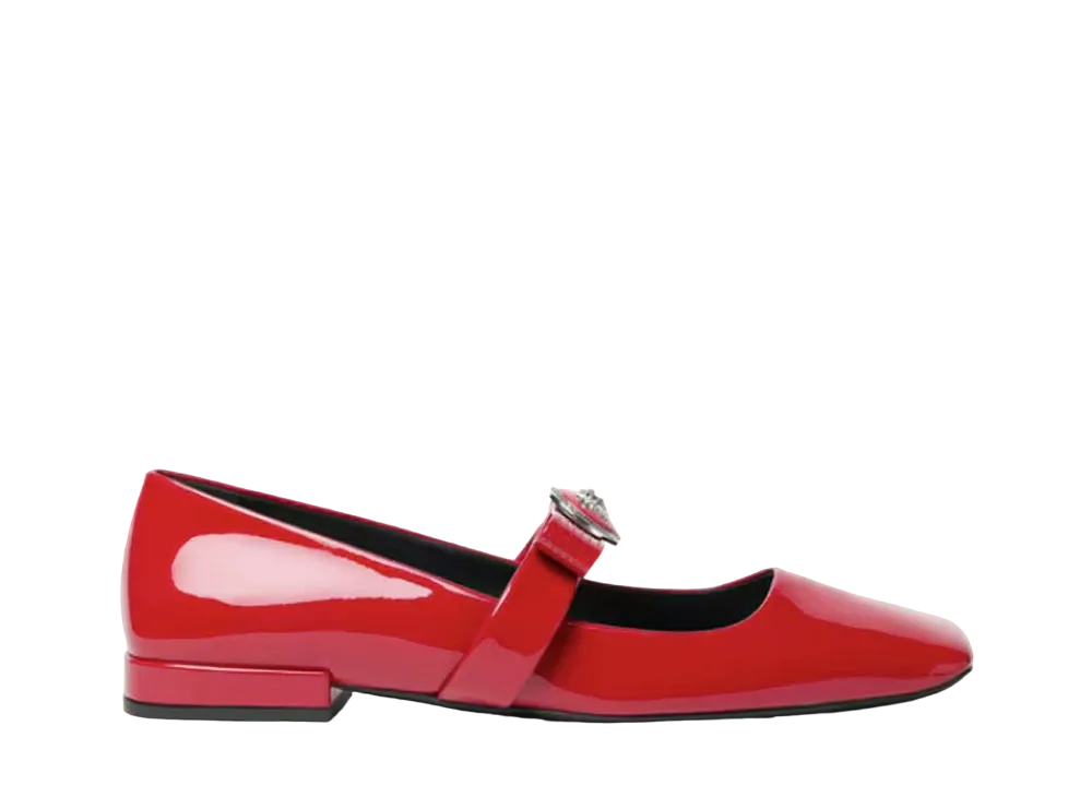 Versace Women's Gianni Ribbon Ballerinas "Red"