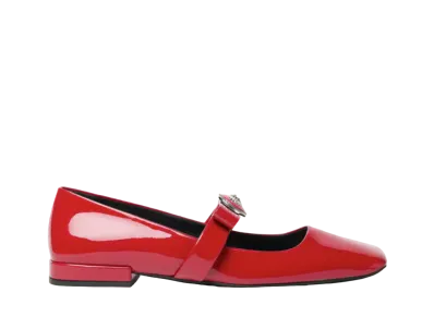 Versace Women's Gianni Ribbon Ballerinas "Red"