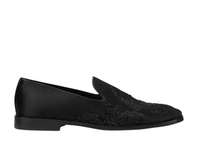 Versace Embroidered Barocco Medusa Slippers "Black/Gold"