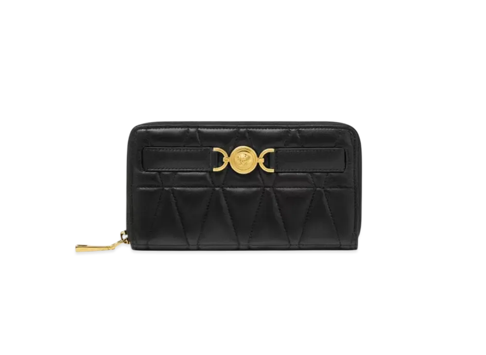 Versace Medusa '95 Quilted Long Wallet "Black/Gold"
