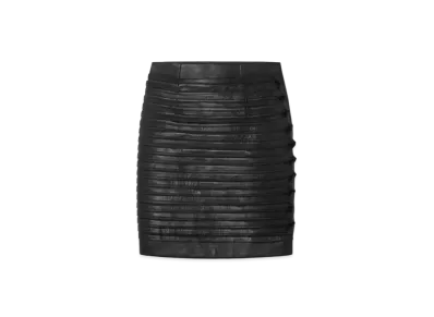 Versace Plonge Leather Pencil Skirt "Black"