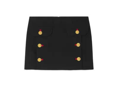 Versace Wool Gabardine Mini Skirt "Black"