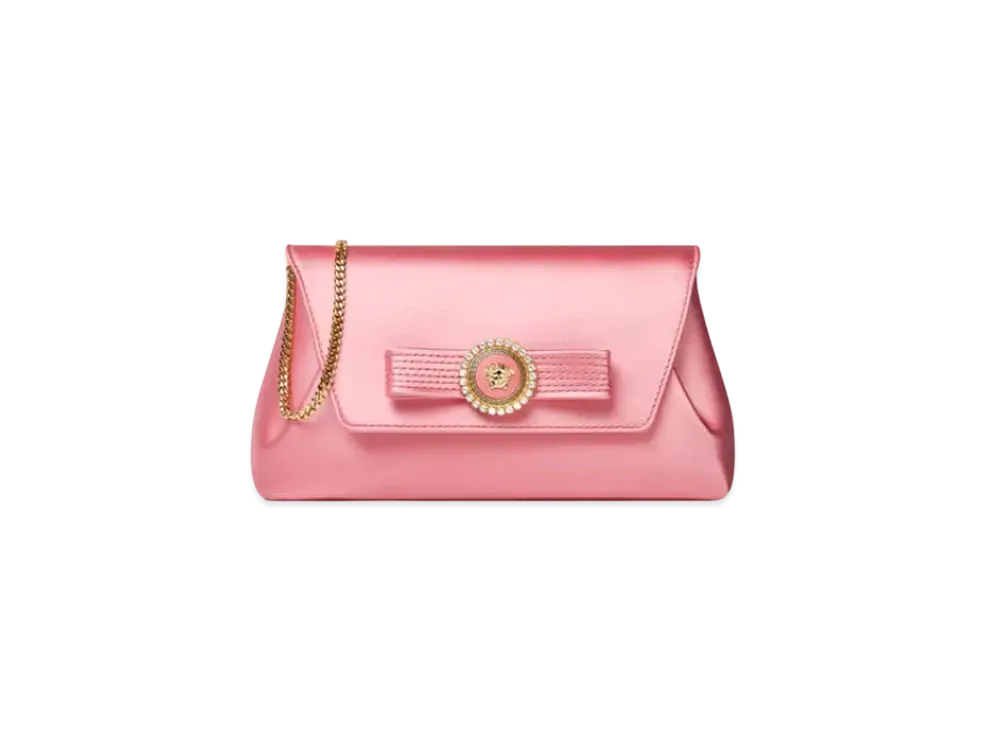 Versace Crystal Gianni Ribbon Clutch "Pink"