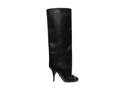 Versace Women's Opera Bow Knee-High Boots 105MM "Black/Gold"