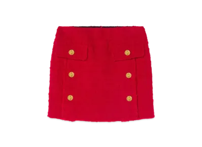 Versace Heritage Tweed Pencil Skirt "Red"
